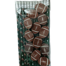 100Pcs Football Pencil and 100 Erasers Set Stocking Fillers for Kid Student HB model