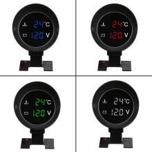 12V/24V Car Voltmeter Water Temperature Gauge Meter Blue letter 17mm sensor head