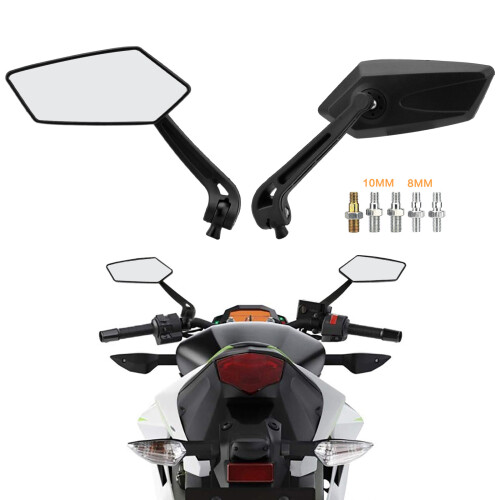 1Pair Rearview Side Mirrors Scooter Angle Adjustable Rotating Mirrors with Bolt