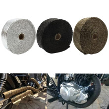 5M Exhaust Heat Wrap Roll for Motorcycle Car Fiberglass Heat Shields Tape Wrap Silver 25mm