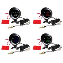 12V/24V Car Voltmeter Water Temperature Gauge Meter Blue letter 16mm sensor head