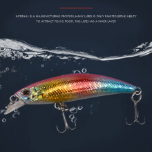 10 PièCes SéRies Lot Lase Leurre Coloration Interne Minnow Flottant Leurres de PêChe Basse Appât à Manivelle 6 Cm