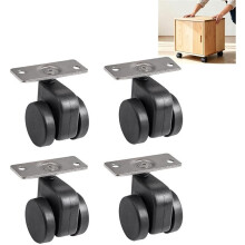 Conjunto de 4 Rodízios de 1,5 Polegada com Trava Automática, Rotação de 360 Graus, para Móveis, Mesa, Caixa de Ferramentas