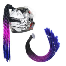 Motorcycle Helmet Braids Wig Motorbike Helmet Decoration Dirty Punk Black silver grey
