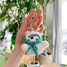 Lovely Toy Cartoon Plush Pendant Key Hold Schoold Bag silver buckle Melon Seed Penguin