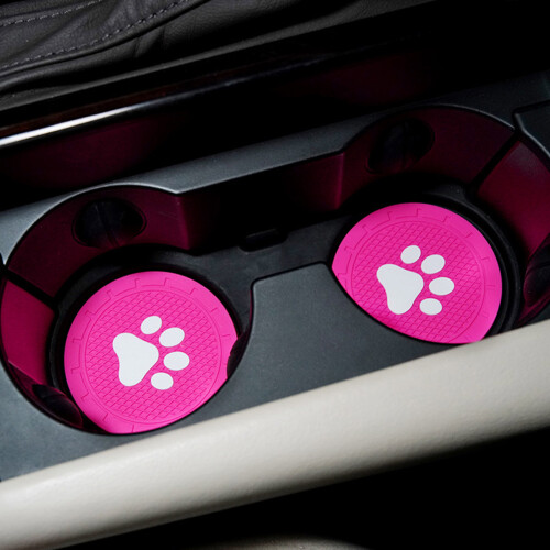 Bottle Holder Insert Cat Paw Pattern Pads Embeded Mat Silicone Cup Holder Pad Black