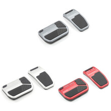 For  Y Car Accelerator Foot Pedal Pad Cover Set Alloy-Silcone Interior 2x Silver