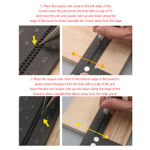 Scribe Layout Gauge Parallel Line Marker Point Multi-Function Right Angle Ruler 12 inches