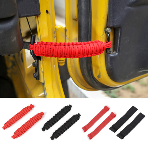 2 x Car Doors Limiting Straps Unilateral Doors Stoppers Limiter Belt Kit Red Straps 1