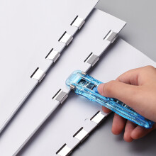 Handheld Clamp Dispenser Kit 8 Pcs Metal Refill Clips Included for Office Clerks Blue