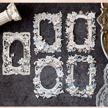 Vintage Embossed Cutout Frame Collage Cards for Journal Scrapbooks Flowering time