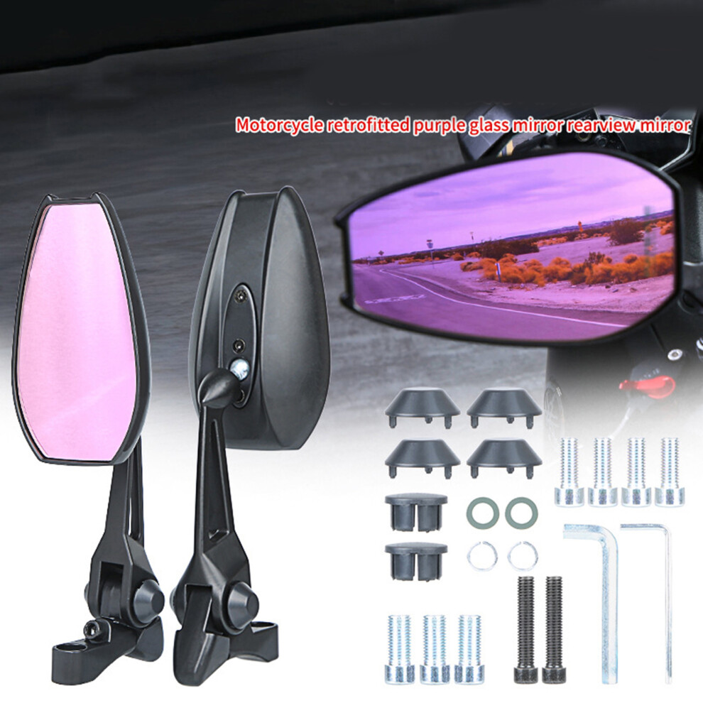 Compact Reflective Mirrors Easy To Mount Rearview Glass For Safety Enhancement Purple 7754005023160