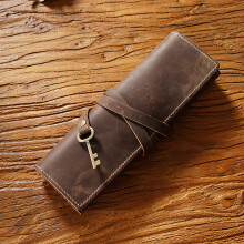 Pencil Holder Organizer Pencil Roll Bag Pencil Roll Case for School Work Office Wine red