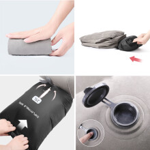 Travel Footrest Pillow Portable Air PVC Flocking Royal blue Single valve three l