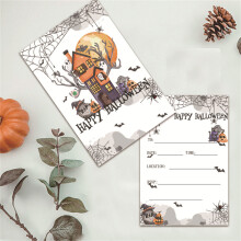 10Pcs Halloween Invitation Invitation Postcards Halloween Greeting Black big tree model