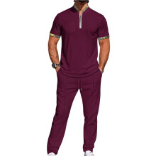 Casual Strandoutfits voor Heren, Bestaande Uit Twee Delen: Shirts met Korte Mouwen en Knoopsluiting, Zomerse, Losse Broekensets en Vakantieoutfits