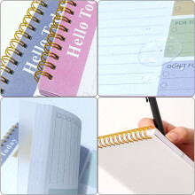 4 Pcs A 5 Spirals Notebooks Stationery Notebooks Daily Planner School Supplies Dark green