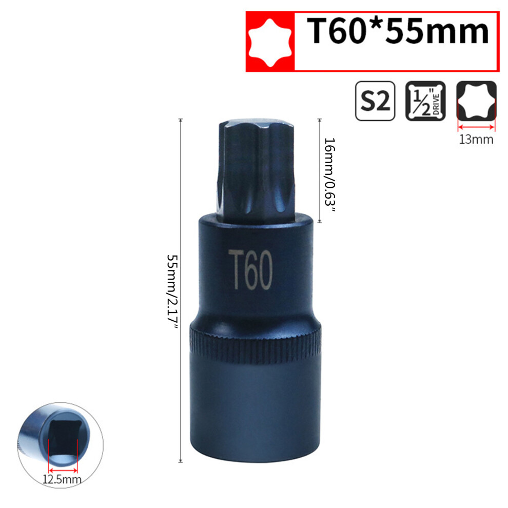 1/2" Torx T30 T40 T45 T50 T55 T60 T70 Screwdriver Bit Set Repair Screwdrivers T45 7754005159524