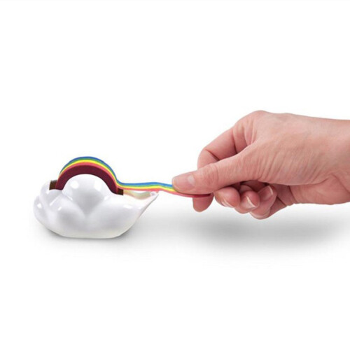 Cute Rainbow Tape Cloud Dispenser Roll Holder Reusable Decorative for Students 2
