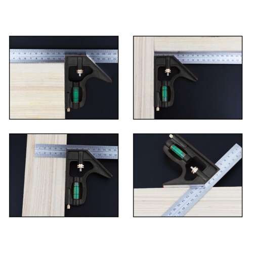 Square Ruler Multifunction Sliding Combination Square Ruler Protractor Level