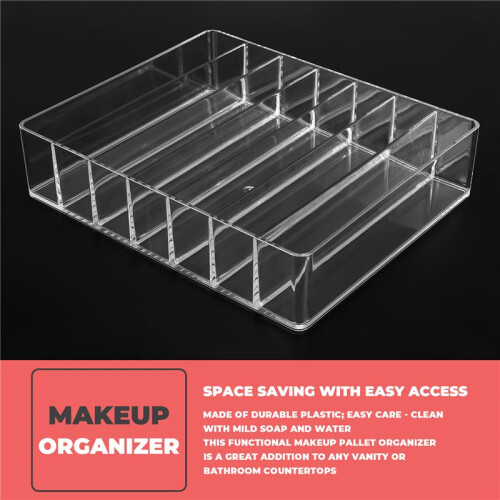 Makeup Organizer, Compact Makeup Palette Organize, 7 Sections Cosmetics Storage Box for Bathroom Countertops, Vanities 2