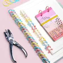 Plastic Binder Rings,Flexible Loose Leaf Book Rings,Colorful DIY Keychain Rings Pink L