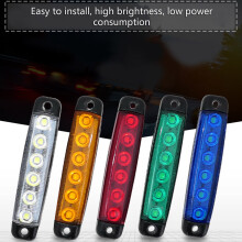 2x 6 LED Trailer Side Marker Turn Signal Stop Brake Light Truck Taillights Lamp White