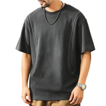 Heren Oversized T-Shirts Y2k Korte Mouw Crew Neck Streetwear Tee Tops Donkergrijs XXL