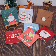 12Pcs Christmas Card, Holiday Greeting Card Lined, with Envelope and Seal Section B 01