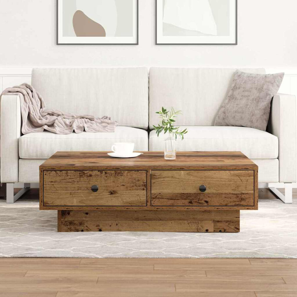 Vidaxl Coffee Table Old Wood 90 X 90 X 28 Cm Engineered Wood
