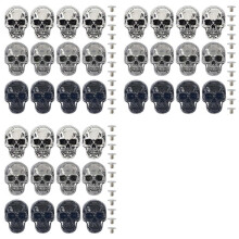36pcs 3Colors Alloy Skull Stud Rivet Skull Conchos Screw Back Leather Crafting Skull for Punk DIY Decoration