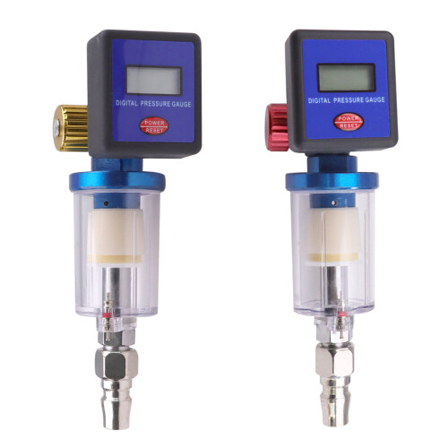 Digital Air Compressor Regulator Control Meter With Gauge For Sprayer Paint Guns Red 1