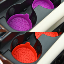 Recessed Car Interior Accessory Water Cup Holder Pad Scratchproof Silicone Mat Pink