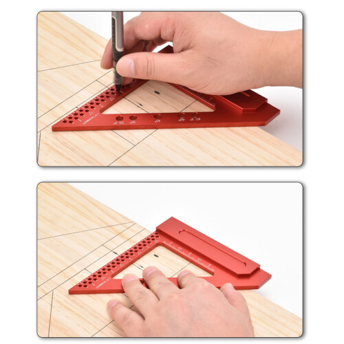 Woodworking Square Protractor 22.5/30/45/67.5 Triangle Measuring Tool 1