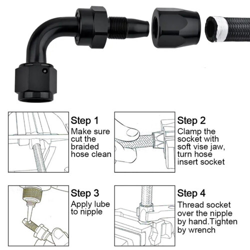 High Temperature Resistant Flexible Hoses Joint Fitting for Professional AN4 45 degrees