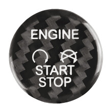 for Focus Carbon Fiber Sticker Car Engine Start Button Ignition Device Cover Interior Trim Black