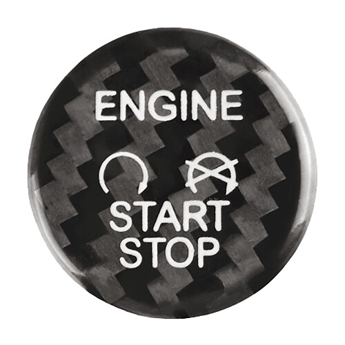 for  Focus  Carbon Fiber Sticker Car Engine Start Button Ignition Device  Cover Interior Trim Black