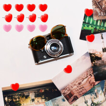 100 Pcs/Box Heart Push Pins Map Pins Decorative Map Tacks Decorative Pushpins Mixed colors
