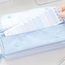 Large Capacity Pencil Case Extendable Pen Bag Canvas Pen Pouches Makeup Pouches Mint