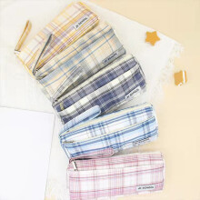 Portable Pencil for Case 2-Layer Pen Bag Canvas Pen Bag 8.5'' x Double zipper Style5