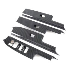 Car Window Glass Lift Button Cover Trim Door Armrest Panel for Bz4X 2022 2023 Carbon Fiber