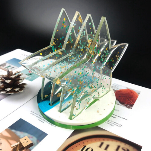 5Pcs Five-Pointed Star Coaster Bracket Silicone Mold DIY Coaster Storage Rack Crystal Epoxy Resin Mold 2
