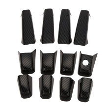 Tampa da MaçAneta da Porta com PadrãO de Fibra de Carbono ABS para Carro para Chevy Silverado 1500 2500 3500 Sierra 1500 2007-13