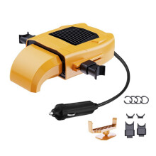 Aquecedor de Carro EléTrico 12V Refrigerando e Painel de Aquecimento Do Ventilador Assento-Aquecedor 150W AjustáVel de 360 Graus (Amarelo)