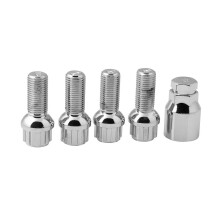 Silver Alloy Wheel Locking Bolts Compatible with (M14X1.5) Radius Security Nuts -Rbxb