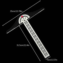 Woodworking Edges Ruler Protractor Angles Finder Vernier Caliper 8inch T shaped mova