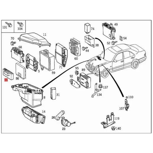 Car Box Unit for E280 E320 E420 2105400472 A2105400472 Unit
