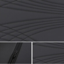 PU Leather Car Armrest Mat Center Console Arm Rest for Protection Gray wave Pattern