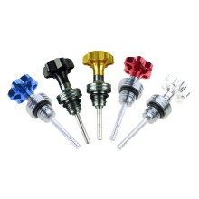Aluminum Dipstick Gauge Meter Engine Crankcase Oil Gauge for Scooter Black