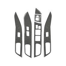 For Lancer 2008-2015 Carbon Fiber Car Window Lift Panel Sticker Cover Door Button Trim Accessories,RHD